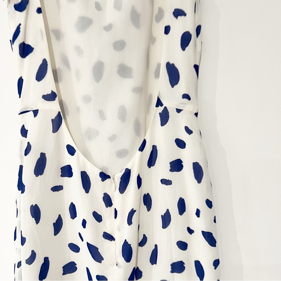 Reformation Ivette Dalmatian Polka Dot Blue Spotted Low Scoop Back Mini Dress - Picture 6 of 7